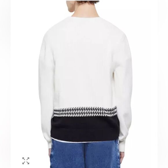 $265 The Kooples Twotone Knit Sweater in White NWT - Picture 4 of 10